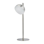 Searchlight Electric Tully Table Lamp - Satin Silver Metal & Frosted Shade 7451-1SS