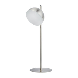 Searchlight Electric Tully Table Lamp - Satin Silver Metal & Frosted Shade 7451-1SS