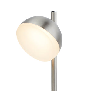 Searchlight Electric Tully Table Lamp - Satin Silver Metal & Frosted Shade 7451-1SS