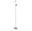 Tully Floor Lamp - Satin Silver Metal & Frosted Shade