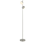 Tully Floor Lamp - Satin Silver Metal & Frosted Shade