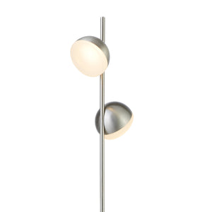 Searchlight Electric Tully Floor Lamp - Satin Silver Metal & Frosted Shade 7452-2SS