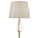 Searchlight Electric Vegas Floor Light- Antique Brass Metal & Cream Hessian Shade 7485AB
