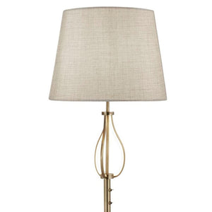Searchlight Electric Vegas Floor Light- Antique Brass Metal & Cream Hessian Shade 7485AB