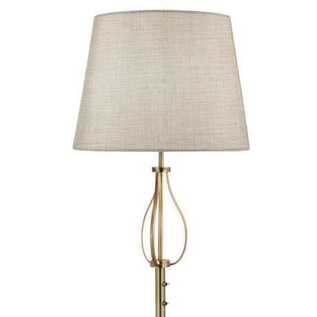 Searchlight Electric Vegas Floor Light- Antique Brass Metal & Cream Hessian Shade 7485AB