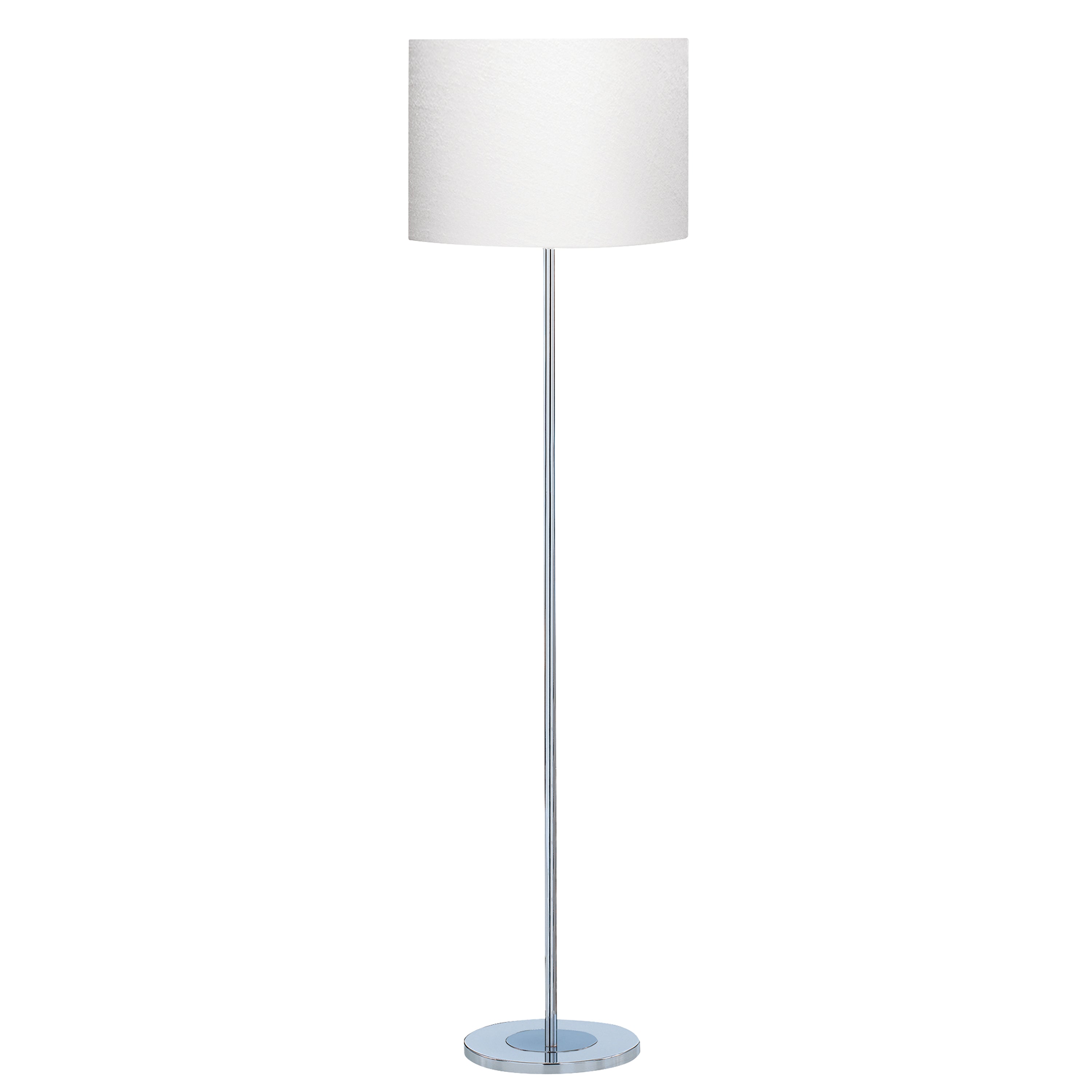 Carter Floor Lamp - Chrome Base & Fabric Shade
