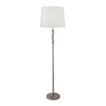 Searchlight Electric Vegas Floor Lamp - Satin Silver Metal &  Ivory Hessian Shade 7565SS
