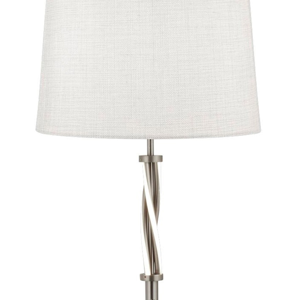 Searchlight Electric Vegas Floor Lamp - Satin Silver Metal &  Ivory Hessian Shade 7565SS