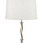 Searchlight Electric Vegas Floor Lamp - Satin Silver Metal &  Ivory Hessian Shade 7565SS