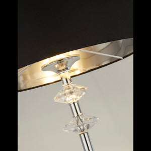 Searchlight Electric Ontario Floor Lamp - Chrome Metal & Black Fabric Shade# 7650CC