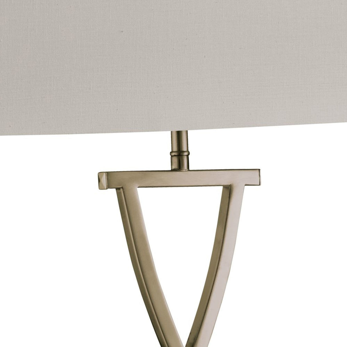 Searchlight Electric Club Table Lamp- Antique Brass Metal & White Faux Silk Shade 7923AB
