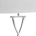 Searchlight Electric Club  Table Lamp - Chrome Metal & White Faux Silk Shade 7923CC