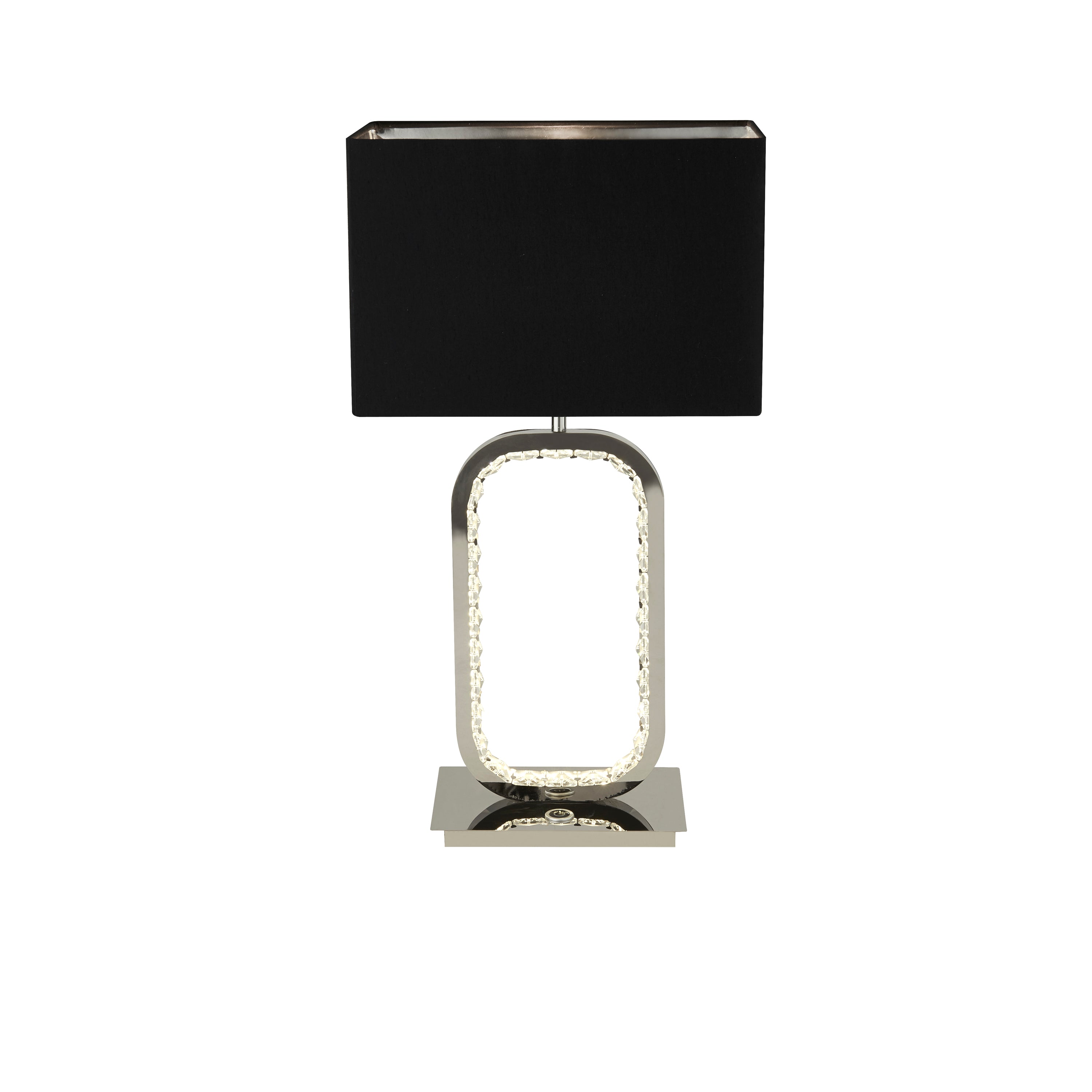 Aura Table Lamp LED Base - Chrome with Crystal Glass