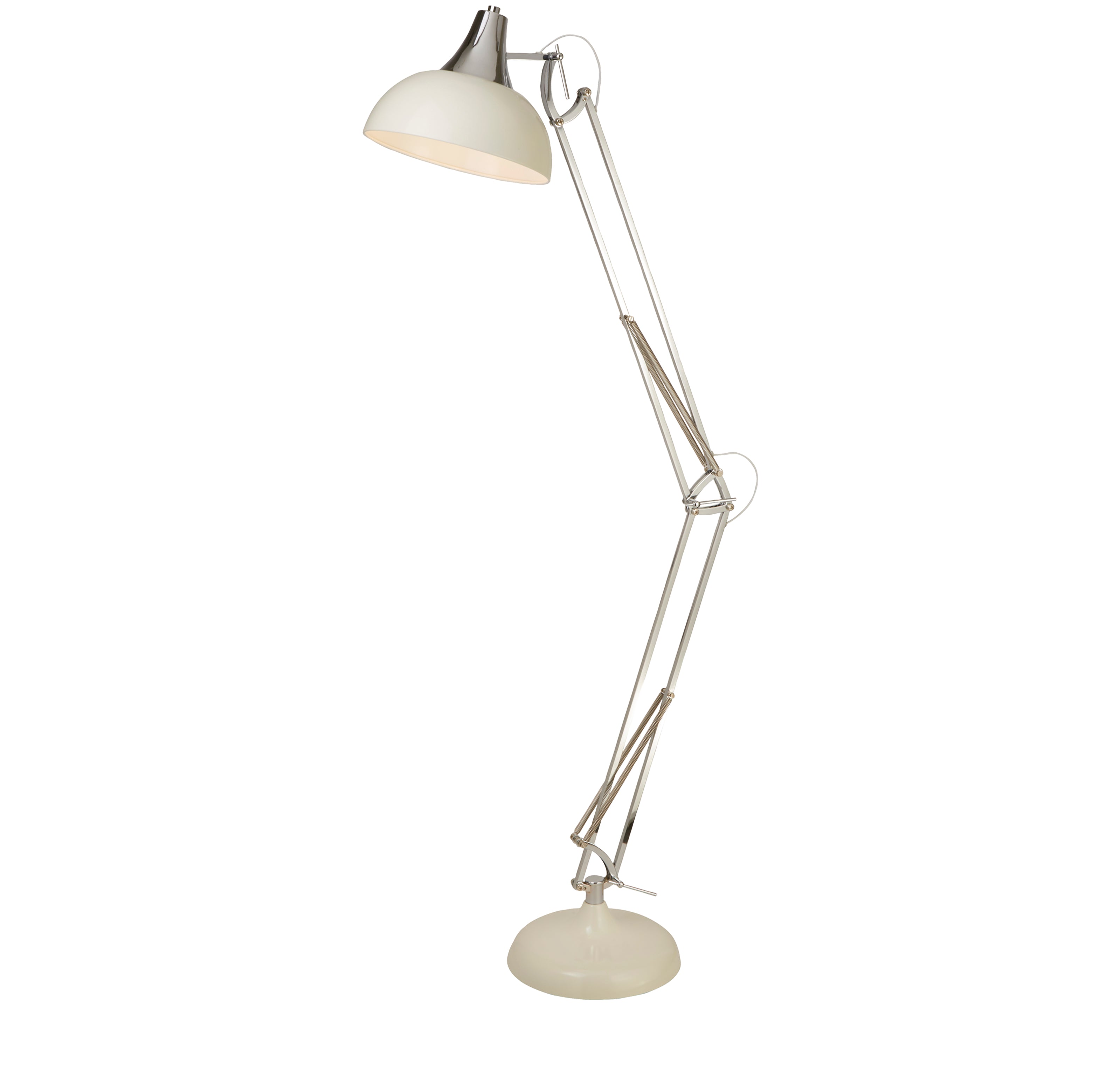 Goliath Task Lamp - Chrome & Cream Metal