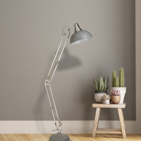 Searchlight Electric Goliath Task Lamp - Chrome & Grey Metal 8082GY