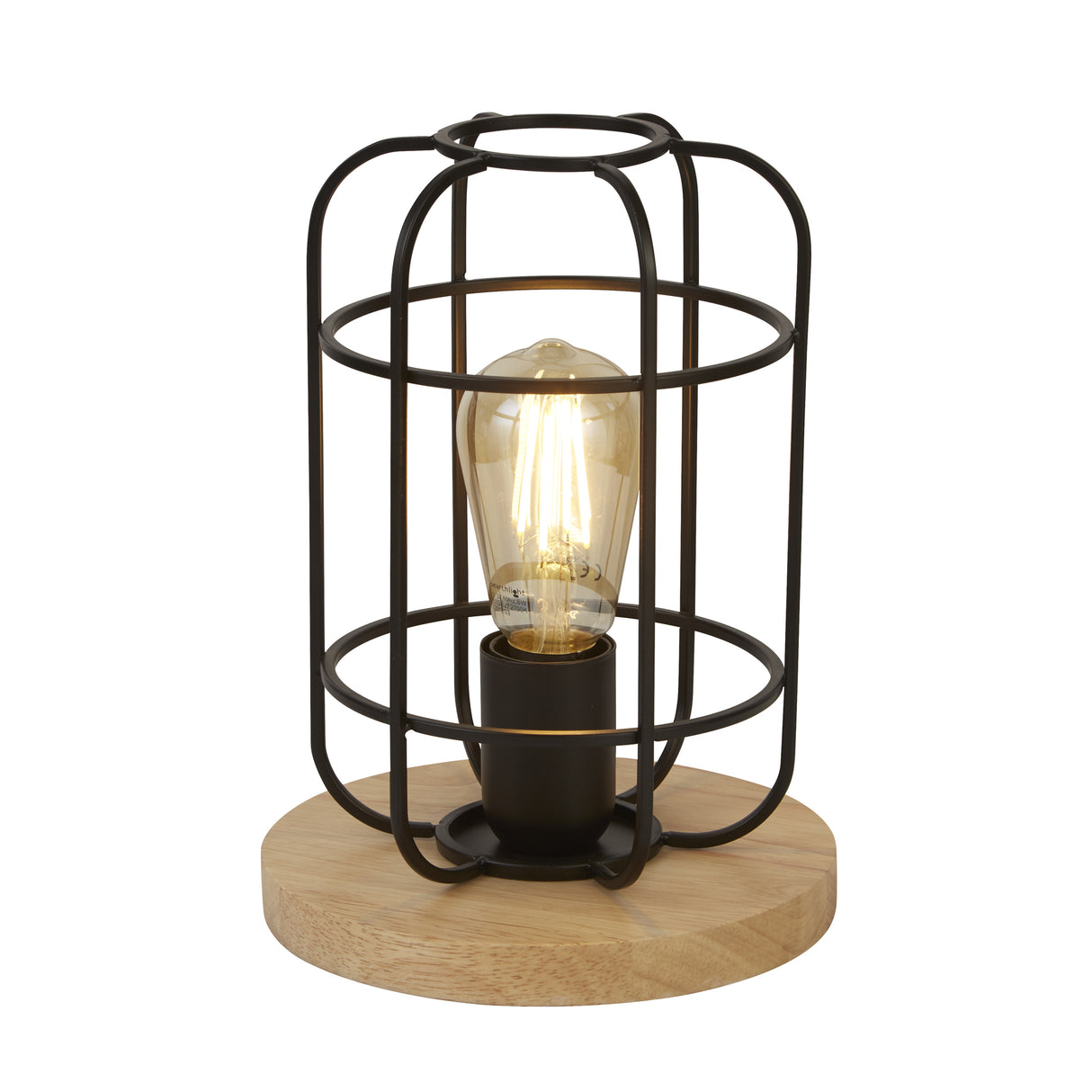 Vision Table Lamp - Matt Black Metal & Wood