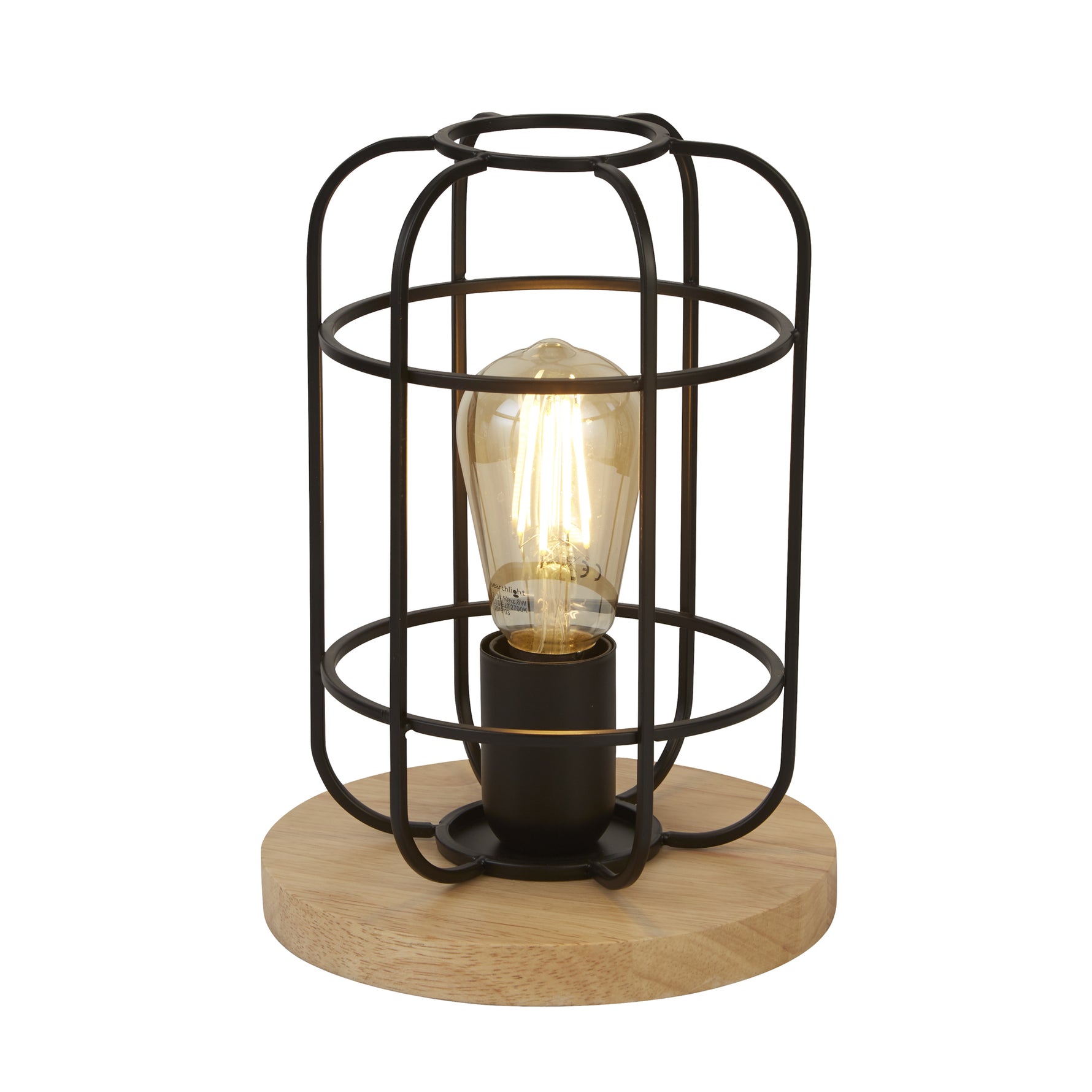 Vision Table Lamp - Matt Black Metal & Wood