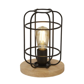 Vision Table Lamp - Matt Black Metal & Wood