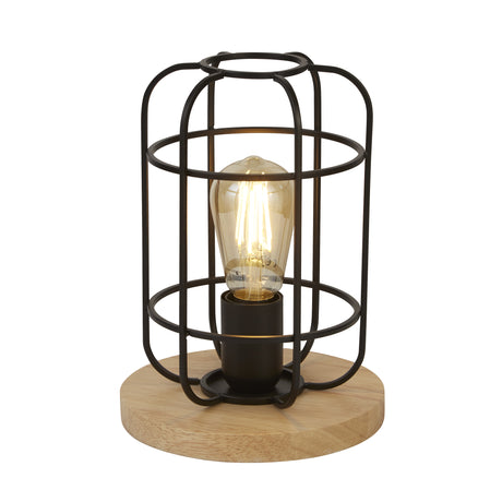 Vision Table Lamp - Matt Black Metal & Wood