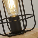 Searchlight Electric Vision Table Lamp - Matt Black Metal & Wood 81951-1BK