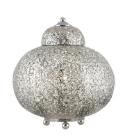 Fretwork Table Lamp  - Laser Cut Nickel Metal