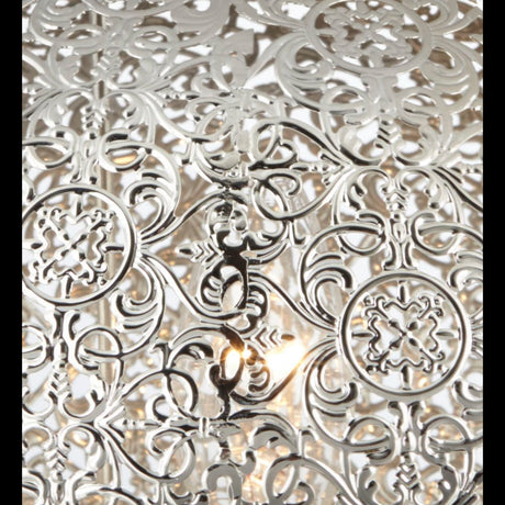 Searchlight Electric Fretwork Table Lamp  - Laser Cut Nickel Metal 8221-1SS