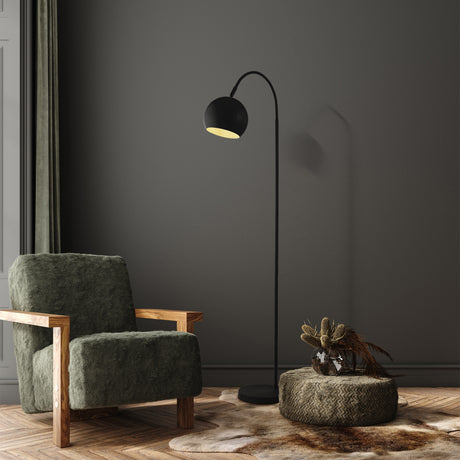 Searchlight Electric Calumn Floor Lamp - Matt Black Metal 88011BK