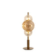 Wagon Wheel 6Lt Table Lamp- Bronze Metal, Clear, Amber Glass