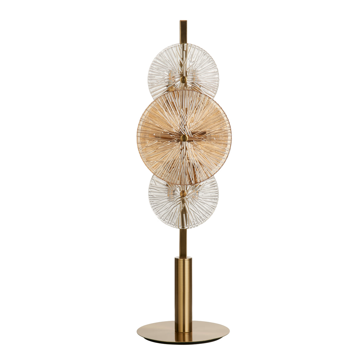 Searchlight Electric Wagon Wheel 6Lt Table Lamp- Bronze Metal, Clear, Amber Glass 88211-6BZ