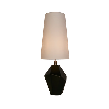 Apex 1Lt Table Lamp, Antique Brass Metal Black Resin, White