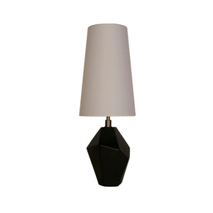 Searchlight Electric Apex 1Lt Table Lamp, Antique Brass Metal Black Resin, White 88250BK