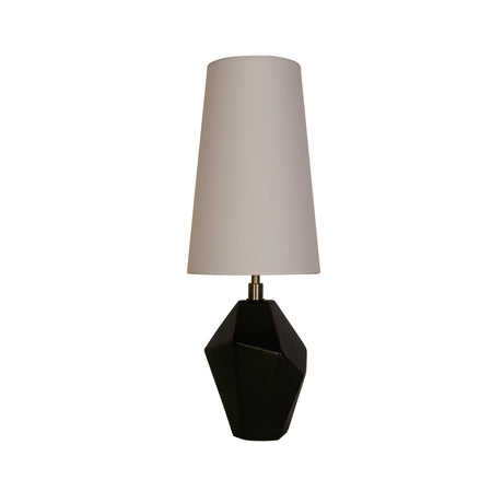 Searchlight Electric Apex 1Lt Table Lamp, Antique Brass Metal Black Resin, White 88250BK