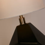 Searchlight Electric Apex 1Lt Table Lamp, Antique Brass Metal Black Resin, White 88250BK