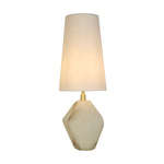 Apex 1Lt Table Lamp, Satin Brass Metal White Resin, White Sh