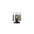 Sweden 1Lt Table Lamp, Matt Black Metal with Smoked Ombre Gl