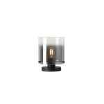 Sweden 1Lt Table Lamp, Matt Black Metal with Smoked Ombre Gl