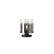 Sweden 1Lt Table Lamp, Matt Black Metal with Smoked Ombre Gl