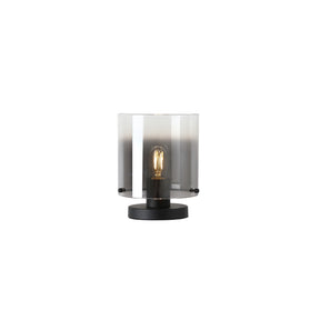 Sweden 1Lt Table Lamp, Matt Black Metal with Smoked Ombre Gl