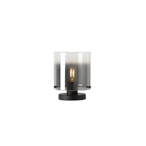 Sweden 1Lt Table Lamp, Matt Black Metal with Smoked Ombre Gl