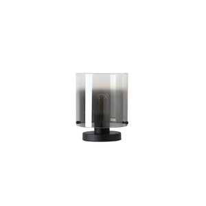 Searchlight Electric Sweden 1Lt Table Lamp, Matt Black Metal with Smoked Ombre Gl 88913-1BK