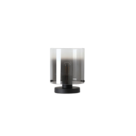 Searchlight Electric Sweden 1Lt Table Lamp, Matt Black Metal with Smoked Ombre Gl 88913-1BK