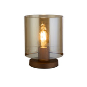 Sweden 1Lt Table Lamp, Mocha Metal with Amber Glass