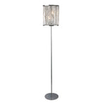 Elise  2Lt Floor Lamp  - Chrome Metal & Crystal