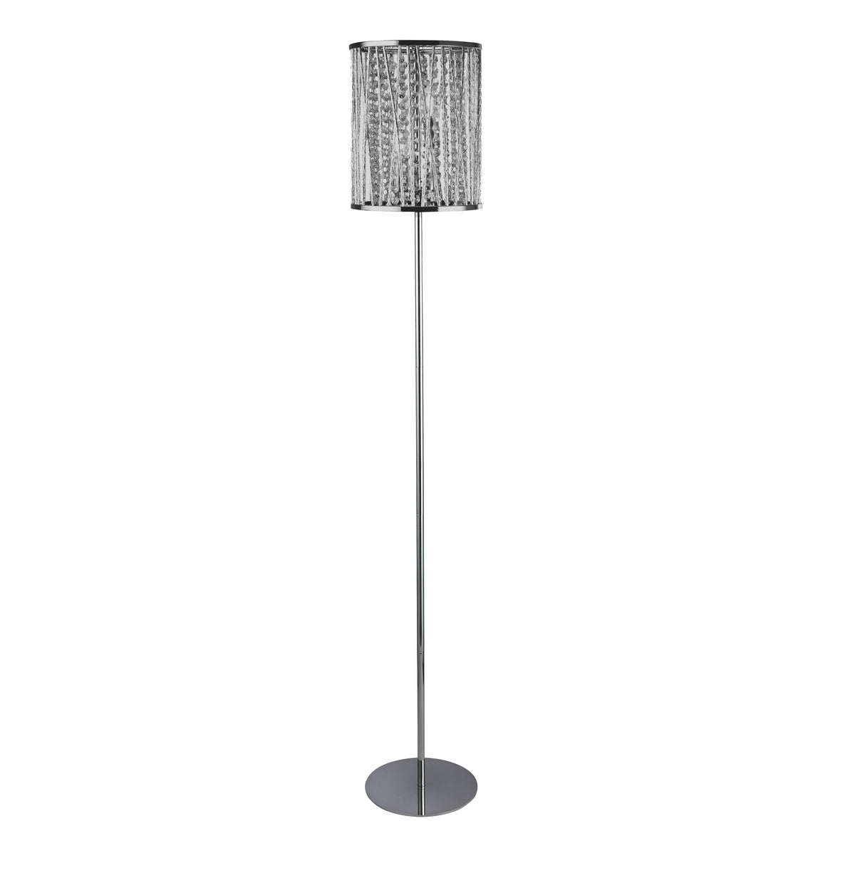 Searchlight Electric Elise  2Lt Floor Lamp  - Chrome Metal & Crystal 8932CC