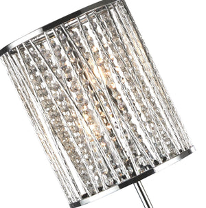 Searchlight Electric Elise  2Lt Floor Lamp  - Chrome Metal & Crystal 8932CC
