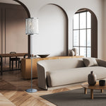 Searchlight Electric Elise  2Lt Floor Lamp  - Chrome Metal & Crystal 8932CC