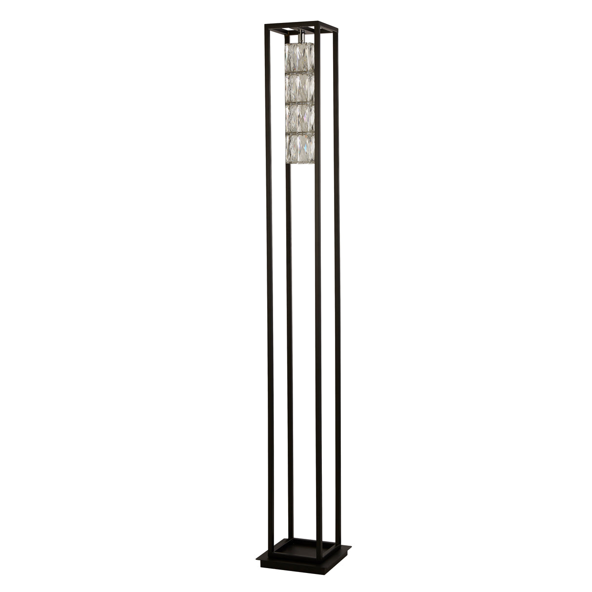 Searchlight Electric Elevator Floor Lamp - Matt Black Frame & Crystal Centre 89563BK