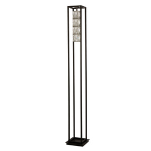 Searchlight Electric Elevator Floor Lamp - Matt Black Frame & Crystal Centre 89563BK