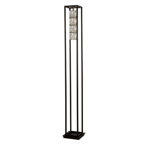 Searchlight Electric Elevator Floor Lamp - Matt Black Frame & Crystal Centre 89563BK