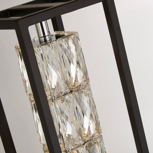 Searchlight Electric Elevator Floor Lamp - Matt Black Frame & Crystal Centre 89563BK